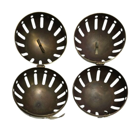 2 Vintage Brass Hanging Sphere Ornament Pomander Ball Hinged Fragrance Diffuser - Picture 4 of 10